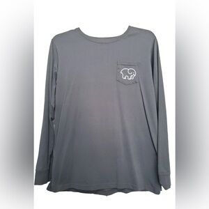 Ivory Ella Gray Long Sleeve Tee with Elephant Pocket